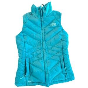 The North Face Vest Womens Sz Small Teal 550 Goose Down Puffer Style Aconcagua
